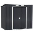 Outsunny - Abri de rangement extérieur adossé 7 pi x 4 pi avec kit de fondation-La structure en acier rend cette pièce robuste, adaptée à une utilisation extérieure toute l'année

