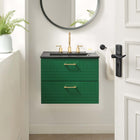 Modway - Daybreak 24" Vanette de salle de bain - Vert Noir-Tiroirs spacieux