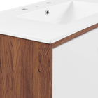 Modway - Transmit 36" Vanité de salle de bain murale - Blanc noyer-Conception murale