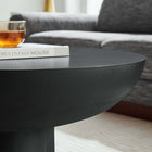Modway - Caspian Béton rond Table basse - Noir-Coussinets de feutre protecteurs