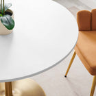 Modway - Amuse 40 po Table à manger, Or Blanc-Sièges 4