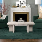 Hudson&Canal - Table basse rectangulaire Dimitra 44"L - Blanc aulne-Caractéristiques assemblage facile