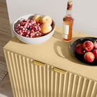 HOMCOM - Buffet moderne 55,1 po L avec rangement - bois naturel-Pieds surélevés facilitant le nettoyage en dessous 