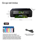 Epson - Imprimante multifonction grand format couleur sans fil Expression Photo XP-980-Impression sans fil facile — impression depuis un ordinateur portable ou de bureau, un téléphone intelligent ou une tablette. fonction Wi-Fi Direct pour l’impression sans routeur. prise en charge de l’application d’impression Apple AirPrint, du service d’impression Mopria et de l’application Mopria Scan