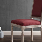 Modway - Court Vintage français Performance Velvet Fauteuil d’appoint de salle à manger - Bordeaux naturel-Rembourrage en mousse dense
