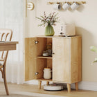HOMCOM - Armoire de rangement vintage 23,6 po L avec étagère - portes à chevrons - bois naturel-Structure solide en MDF avec pieds en pin pour une grande stabilité 