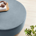 Modway - Tilden Gros velours rond de performance de 38" Rembourré Ottoman - Cadet Blue Natural-Socle en caoutchouc