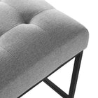 Modway - Privy Acier inoxydable noir Tissu rembourré Tabouret de bar - Noir Gris clair-Capacité de poids du tabouret de bar : 331 lb