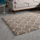 Modway - Solvea Treillis marocain Tapis 5 pi l x 8 pi L Shag Area - Beige et ivoire-100% polypropylène