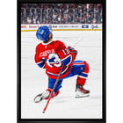 Cole Caufield 20x29 Canadiens Celebration - Toile encadree - 22" x 31"-Impression sur toile de qualité supérieure avec bordures enveloppées