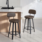 HOMCOM - Tabourets de bar pivotants hauteur comptoir - brun - paquet de 2-Chaise de bar pivotante à 360° avec repose-pieds intégré pour faciliter la conversation 
