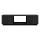 Hudson&Canal - Meuble TV Dorian pour téléviseurs jusqu'à 65 pouces - Grain noir-Un design contemporain moderne peut accueillir des téléviseurs jusqu'à 65 pouces pour votre espace de divertissement