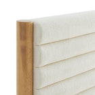 Modway - Olea Bois massif Boucle à touffes de canal Lit à plateforme jumelle, Feather Oak-Assemblée requise