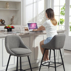 HOMCOM - Tabourets de bar pivotants hauteur comptoir 26 po - gris foncé - paquet de 2-Repose-pieds intégré pour détendre vos jambes 
