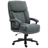 HOMCOM - Fauteuil de direction grand format pour la maison - capacité de 450 lbs - gris-Supportant jusqu'à 440 lb (200 kg), il convient aux utilisateurs grands et corpulents 