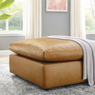 Modway - Commix Duvet Rempli Trop Rempli Cuir végane Ottoman - Tan-Siège en mousse de densité
