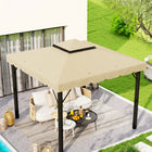 Outsunny - Toile de remplacement pour gazebo 10 pi L x 10 pi l, seulement le dessus, beige-Le toit à deux niveaux est plus esthétique et améliore la circulation de l'air ainsi que les conditions par temps venteux