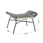 Manhattan Comfort - Ensemble de conversation de patio moderne Ashland 3 pièces - Crème - Ensemble de 5-Tressage de corde tricolore complexe offrant style et structure