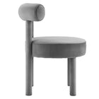Modway - Toulouse Performance Velvet Chaise à manger - Gris-Livré entièrement assemblé