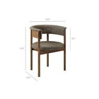 Modway - Clea Revêtement courbé Chaises de salle à manger Ensemble de 2 - Taupe-Conception de la chaise à dossier ouvert en tonneau