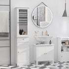 Kleankin - Armoire de rangement avec plusieurs étagères et tiroir - blanc-Le design élégant et la couleur pure s’adapteront parfaitement à la plupart des espaces 