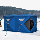 Outsunny - Tente Abri De Pêche Sur Glace Pop-Up 5-8 Personnes - Bleu-Arceaux solides en fibre de verre offrant une résistance supérieure pour maintenir la tente  
