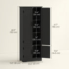 HOMCOM - Armoire de cuisine 60 po avec étagères - noir-Principalement utilisé pour le rangement et offre un espace de rangement pour les produits désordonnés 