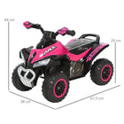 Aosom - jouet à roues sans moteur 4 roues pour enfants - rose-Dimensions totales : 26,5 po L x 15 po l x 17,25 po H 