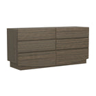 Manhattan Comfort - Ardea 72" Commode contemporaine à 6 tiroirs, double - noyer-Assemblage facile avec matériel et instructions inclus