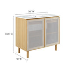 Modway - Calla 36" perforé Métal Vanette de salle de bain - Chêne blanc-Stratifié à grain de bois