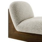 Modway - Loyal Tissu Boucle Chaise d’accent et ensemble ottoman - Noyer de River Rock-9