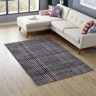 Modway - Kaja Abstract Plaid Tapis de 5 pi l x 8 pi L - Ivoire noir et rouge-Tissage serré à poil bas