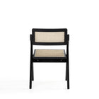 Manhattan Comfort - Lot de 2 chaises pliantes de salle à manger Lambinet 53 cm style industriel chic - noir et cannage naturel-22,64 po L x 23 po l x 31,1 po H