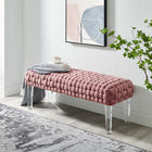 Modway - Prologue Tissé Performance Velvet Ottoman - Rose poussiéreuse-Tissu résistant aux taches durable
