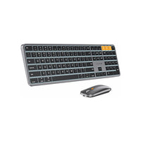 ProtoArc - Combo clavier et souris Bluetooth rétroéclairé pour Mac - Gris sidéral-La souris et le clavier sans fil sont tous deux équipés de piles rechargeables, la souris étant équipée d’une batterie lithium intégrée de 300 mAh et le clavier d’une capacité plus grande de 1200 mAh