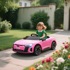 Aosom - voiture électrique pour enfants 12v 3,1 mph avec télécommande - rose-Boutons séparés pour le klaxon et la musique sur le volant pour un son fort et clair 