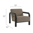 Modway - Sereno Boucle Chaise d’accent - Terre Noire-Accoudoirs arrondis en bois massif