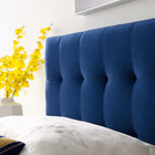 Modway - Lily Biscuit Touffé Performance Velvet Tête de lit jumelée, Marine-Hauteur ajustable de 45 » à 52,5 »