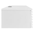 Modway - Render Fixation murale Bois Bureau - Blanc-Construction durable en panneaux de particules