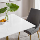 Modway - Lippa 36 po Carré Bois Table à manger, Or Blanc-Sièges 4
