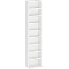 HOMCOM - Armoire de rangement multimédia à 9 niveaux - 55.1 po H - blanc-Peut contenir jusqu'à 260 CD sur neuf étagères