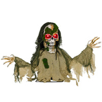 Outsunny - Halloween Squelette animé - décorations effrayantes d'Halloween-Le design réaliste du squelette à demi-corps ajoute une touche effrayante à votre décoration 