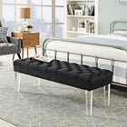 Modway - Valet Performance Velvet Banc - Noir-Rembourrage en mousse dense