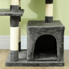 PawHut - Arbre à chat 52,5 po avec lit, condos, hamacs - gris foncé-Couleur : gris foncé, blanc crème 