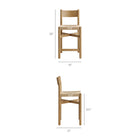 Modway - Alvia Bois Tabouret de comptoir avec siège tissé Ensemble de 2 - Chêne vieilli-Siège en corde de papier tissée