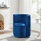 Modway - Della Performance Velvet Tissu Chaise pivotante - Marine-Tissu résistant aux taches durable