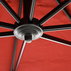Outsunny - Parasol suspendu carré de patio 8 pi L x 8 pi l avec rotation à 360°, rouge vin-L'aération supérieure assure une bonne circulation de l'air et empêche le basculement  