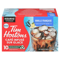 Tim Hortons - K-Cup Capsules de café individuelles infusées sur glace - Vanille française - Paquet de 10-Dosettes de café