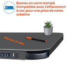 Motionwise - Bureau ergonomique électrique assis-debout à moteur unique série M1 Glass - Frêne-Transition fluide grâce au moteur unique : Changez facilement de position grâce au système de moteur électrique fiable qui garantit des ajustements silencieux et sans effort