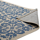 Modway - Ariana Treillis floraux vintage à l’intérieur et à l’extérieur Tapis 9 pi l x 12 pi L - Bleu et beige-8